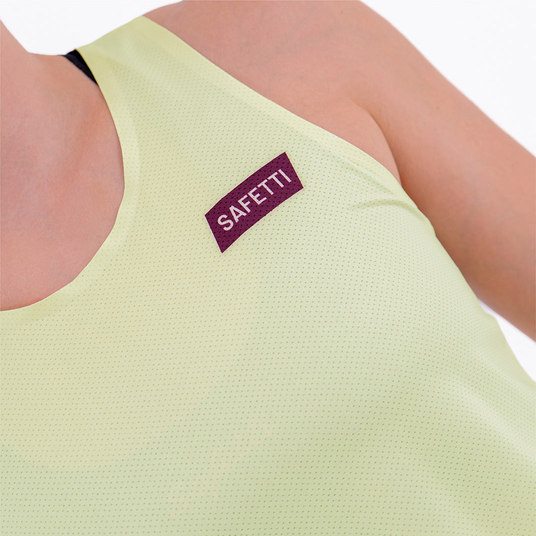 CAMISETA RUNNING MANGA SISA LEVIT AMARILLO PARA MUJER