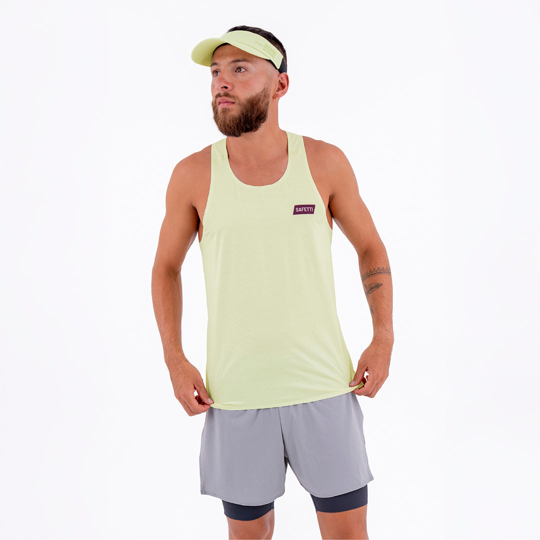 CAMISETA RUNNING MANGA SISA LEVIT AMARILLO PARA HOMBRE