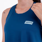 CAMISETA RUNNING MANGA SISA LEVIT AZUL OSCURO PARA MUJER