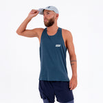 CAMISETA RUNNING MANGA SISA LEVIT AZUL OSCURO PARA HOMBRE