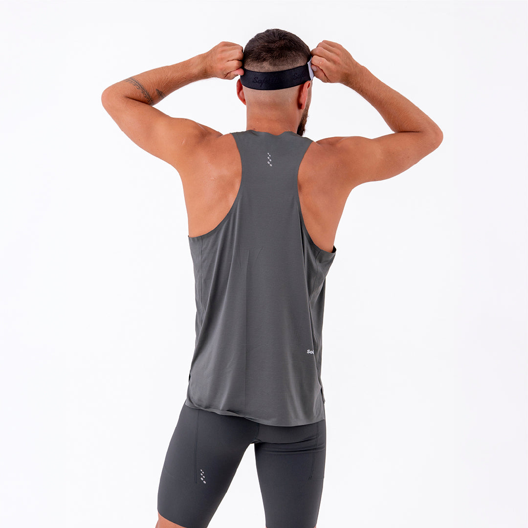 CAMISETA RUNNING MANGA SISA LEVIT GRIS PARA HOMBRE