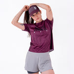 CAMISETA RUNNING MANGA CORTA PRO 405 CIRUELA PARA MUJER
