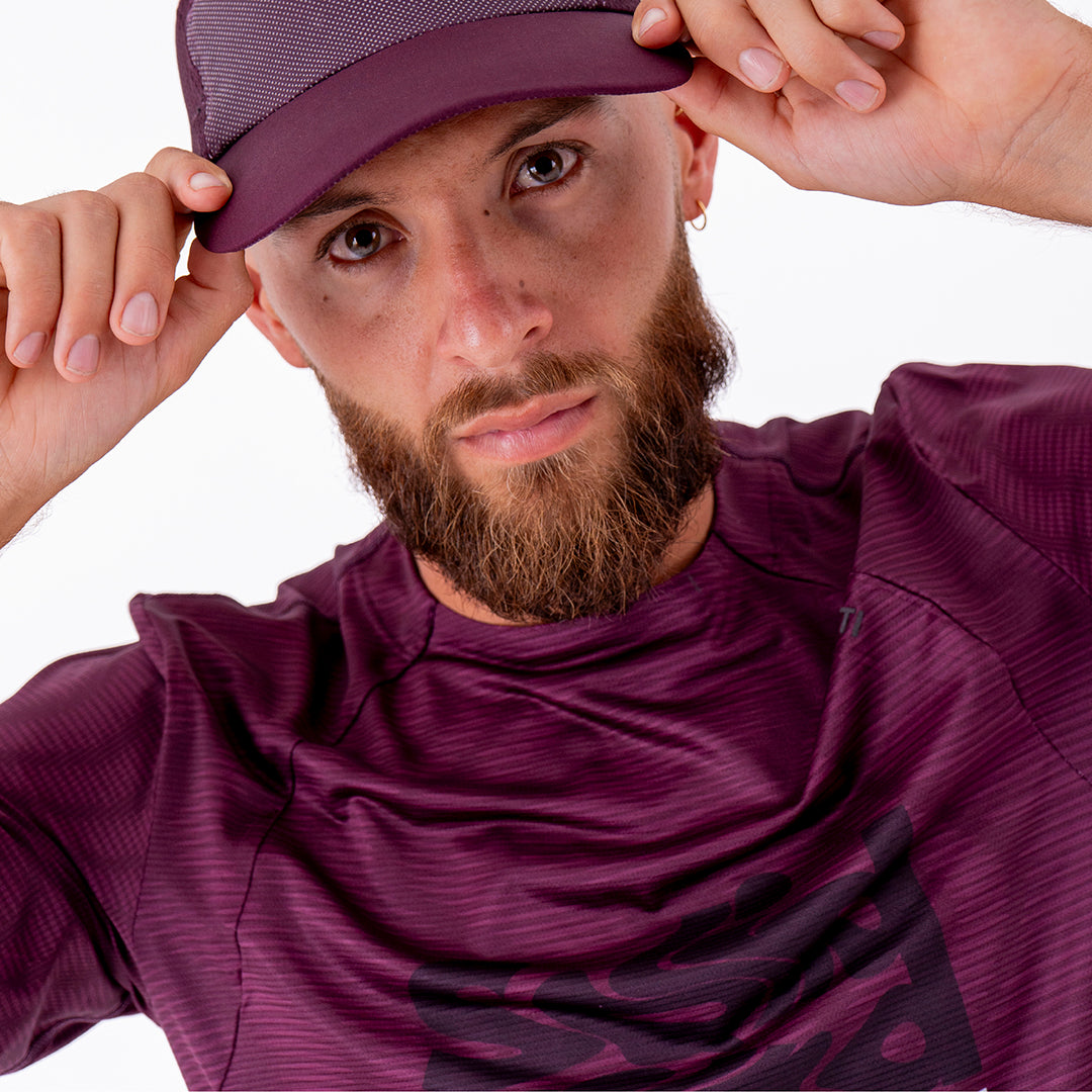 CAMISETA RUNNING MANGA CORTA PRO 405 CIRUELA PARA HOMBRE