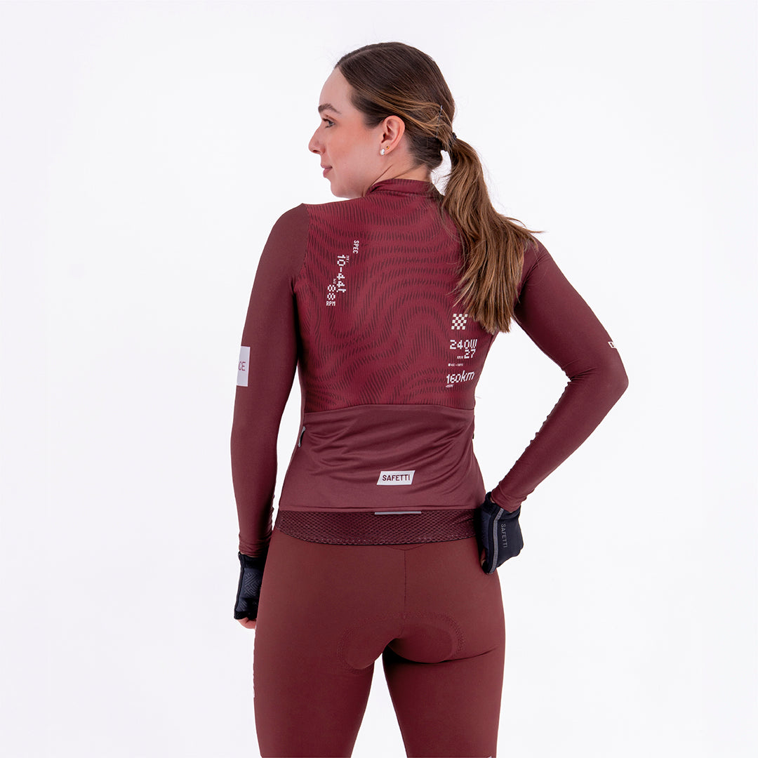 CAMISA CICLISMO MANGA LARGA PLUMWIME VINOTINTO PARA MUJER