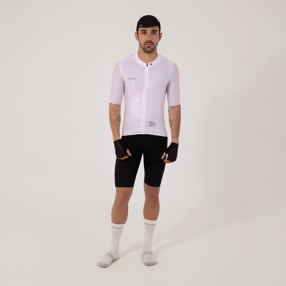 CAMISA CICLISMO MANGA CORTA ESSENTIAL WHITE PARA HOMBRE