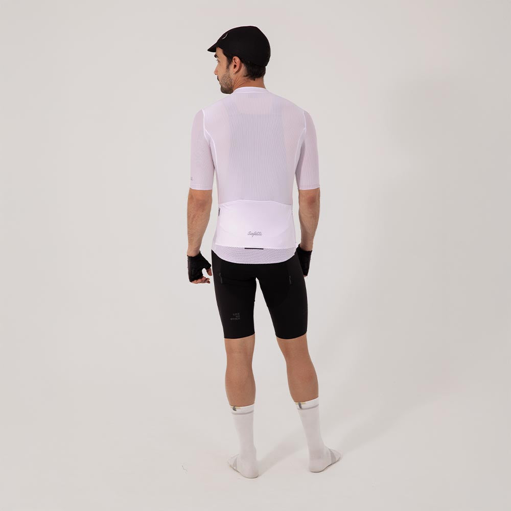 CAMISA CICLISMO MANGA CORTA ESSENTIAL WHITE PARA HOMBRE