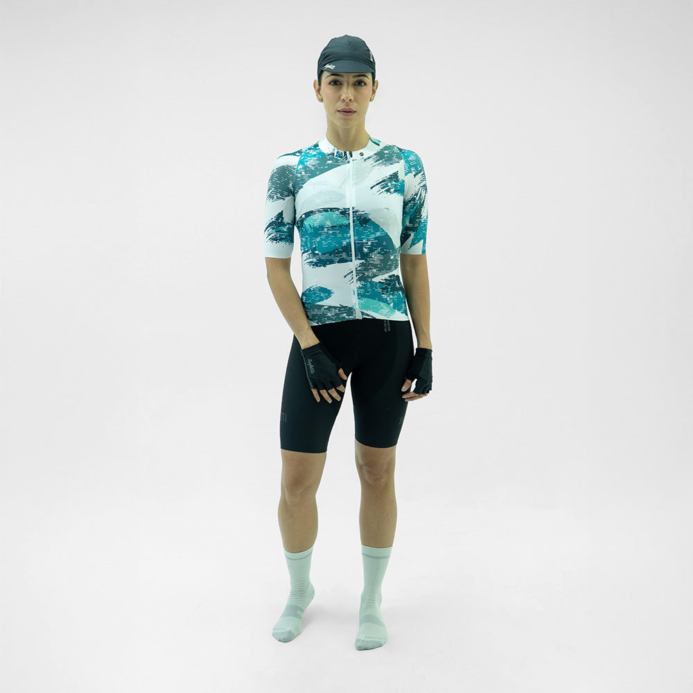 CAMISA CICLISMO MANGA CORTA SWIPE BLANCO PARA MUJER