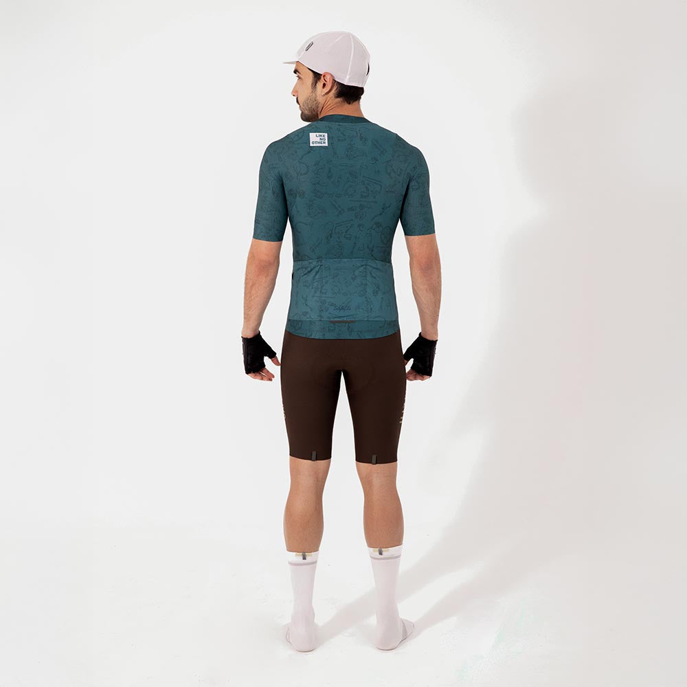 CAMISA CICLISMO MANGA CORTA CLASSIC PARTS ESMERALDA PARA HOMBRE