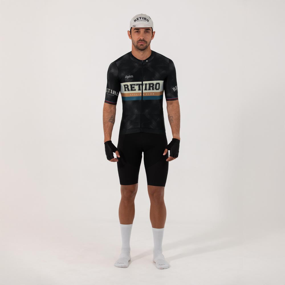 CAMISA CICLISMO MANGA CORTA RETIRO 2025 BLACK PARA HOMBRE