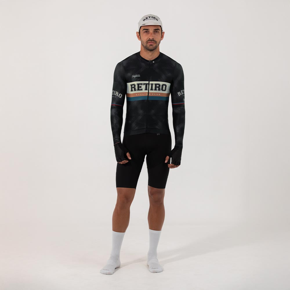 CAMISA CICLISMO MANGA LARGA RETIRO 2025 BLACK PARA HOMBRE