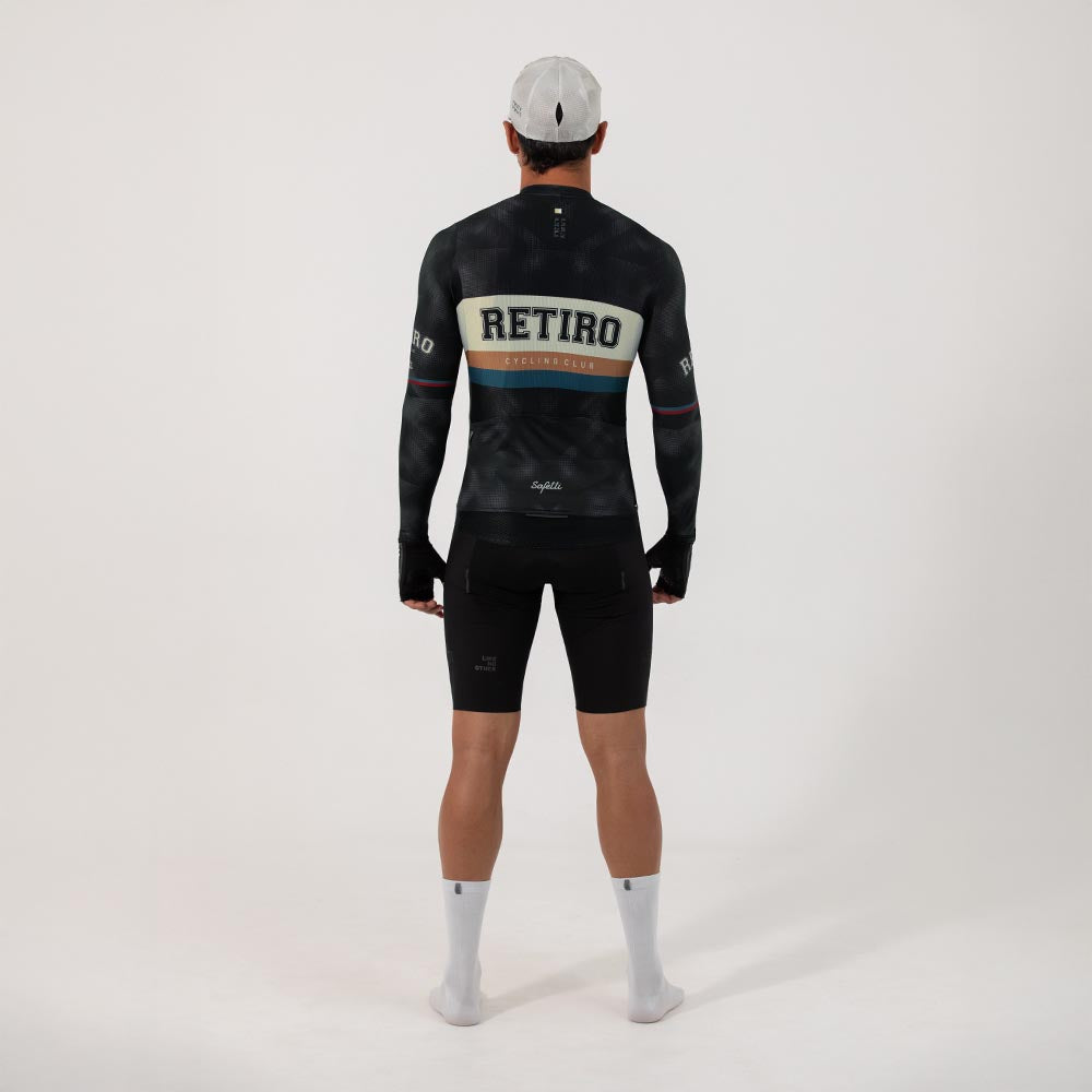 CAMISA CICLISMO MANGA LARGA RETIRO 2025 BLACK PARA HOMBRE