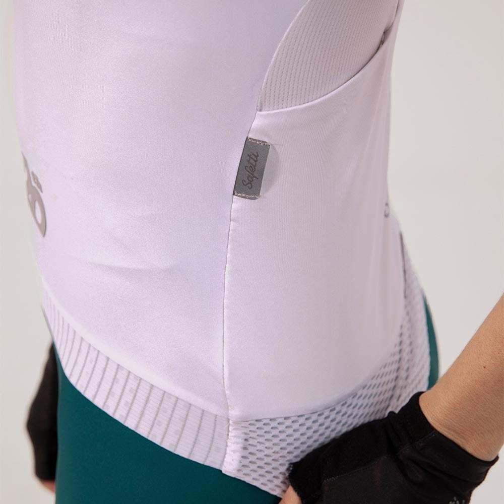 CAMISA CICLISMO MANGA CORTA ESSENTIAL WHITE PARA MUJER