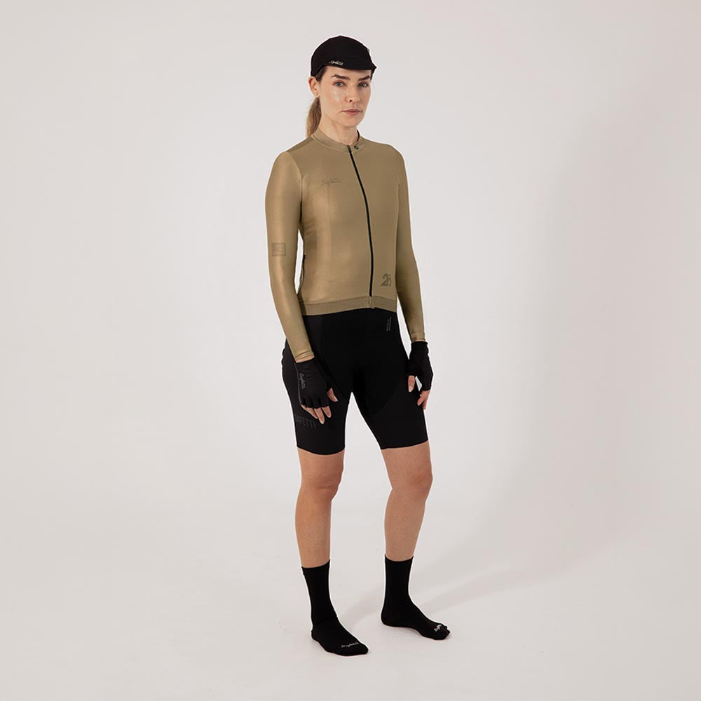 CAMISA CICLISMO MANGA LARGA ESSENTIAL GOLD PARA MUJER