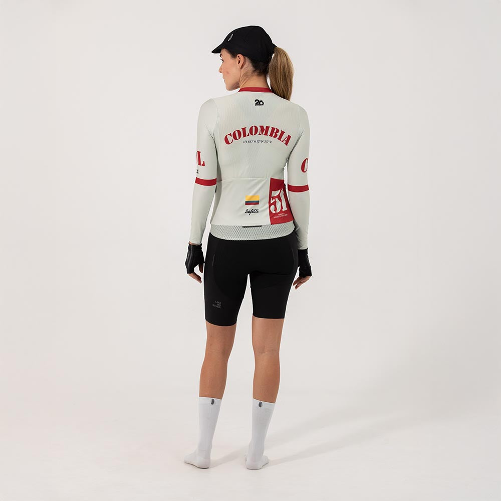 CAMISA CICLISMO MANGA LARGA COLOMBIA 51 PARA MUJER