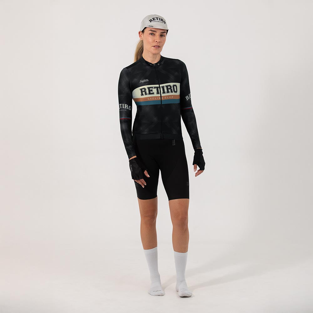 CAMISA CICLISMO MANGA LARGA RETIRO 2025 BLACK PARA MUJER