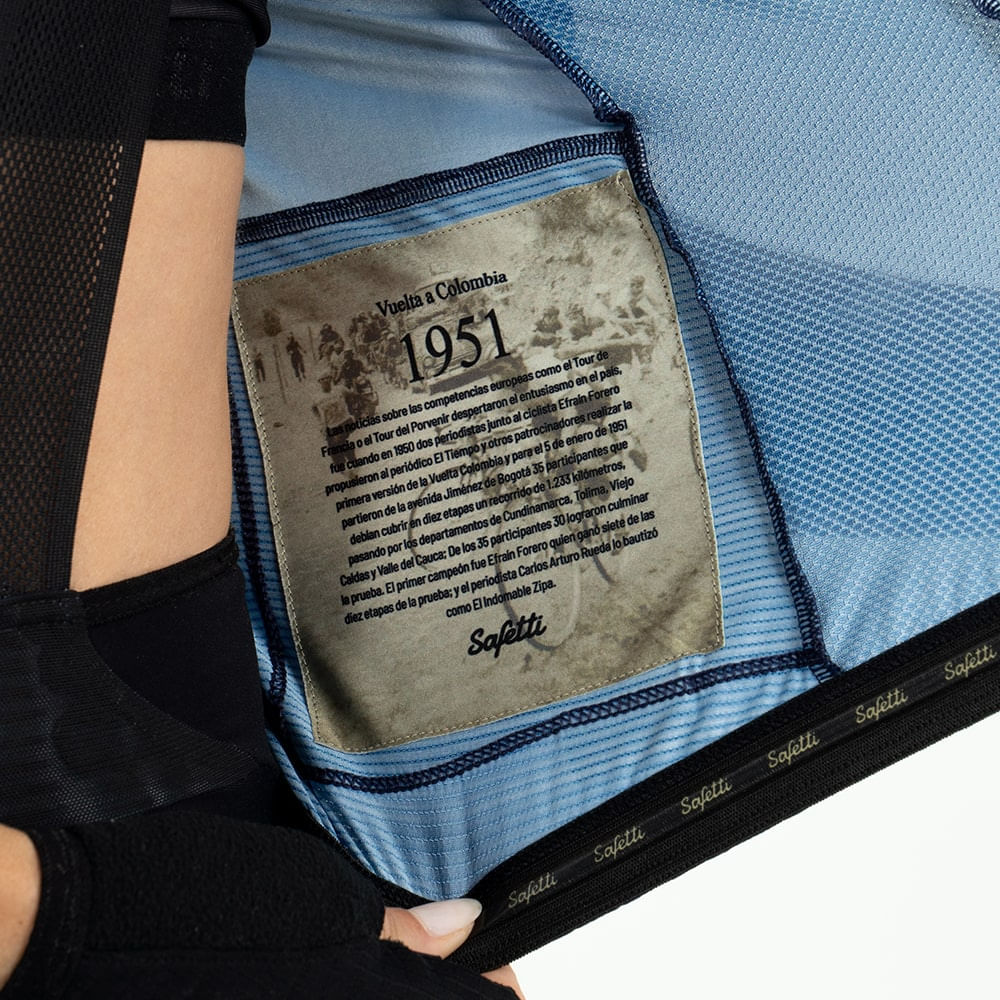 CAMISA CICLISMO MANGA CORTA COLOMBIA 24 BLUE PARA MUJER