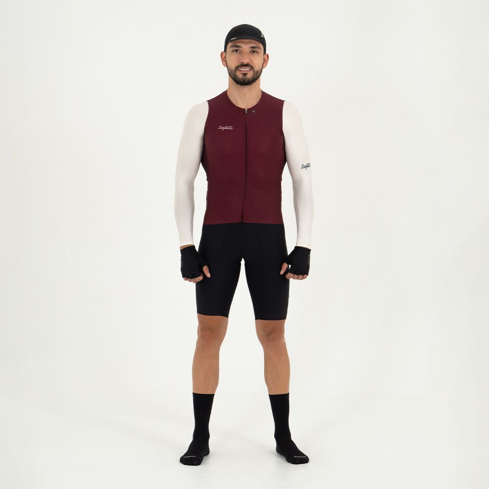 CAMISA CICLISMO MANGA LARGA IVORY WINE PARA HOMBRE– Safetti