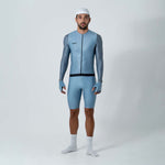 CAMISA CICLISMO MANGA LARGA AZUL POLVO PARA HOMBRE