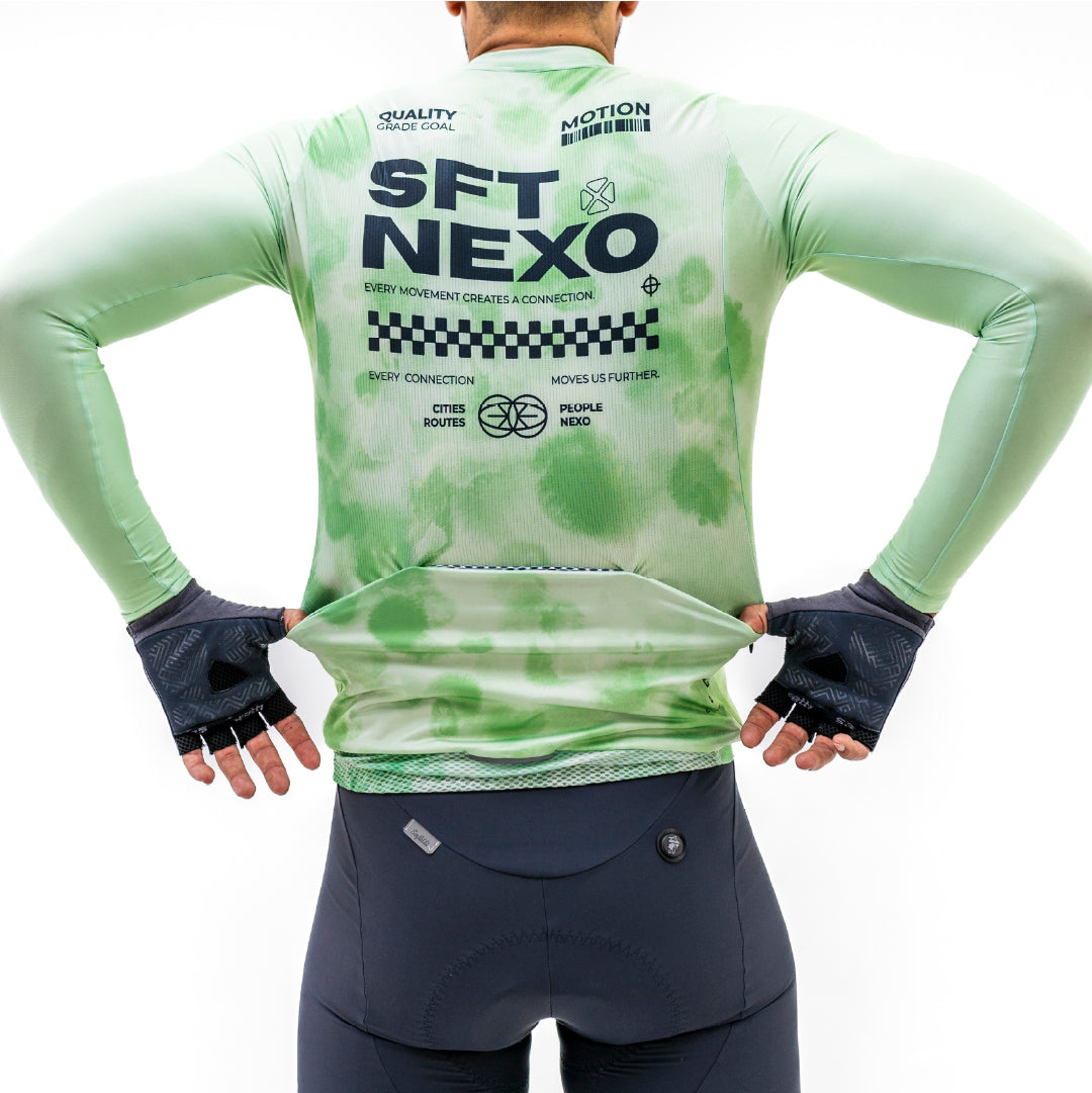 CAMISA CICLISMO MANGA LARGA TIDE VERDE PARA HOMBRE