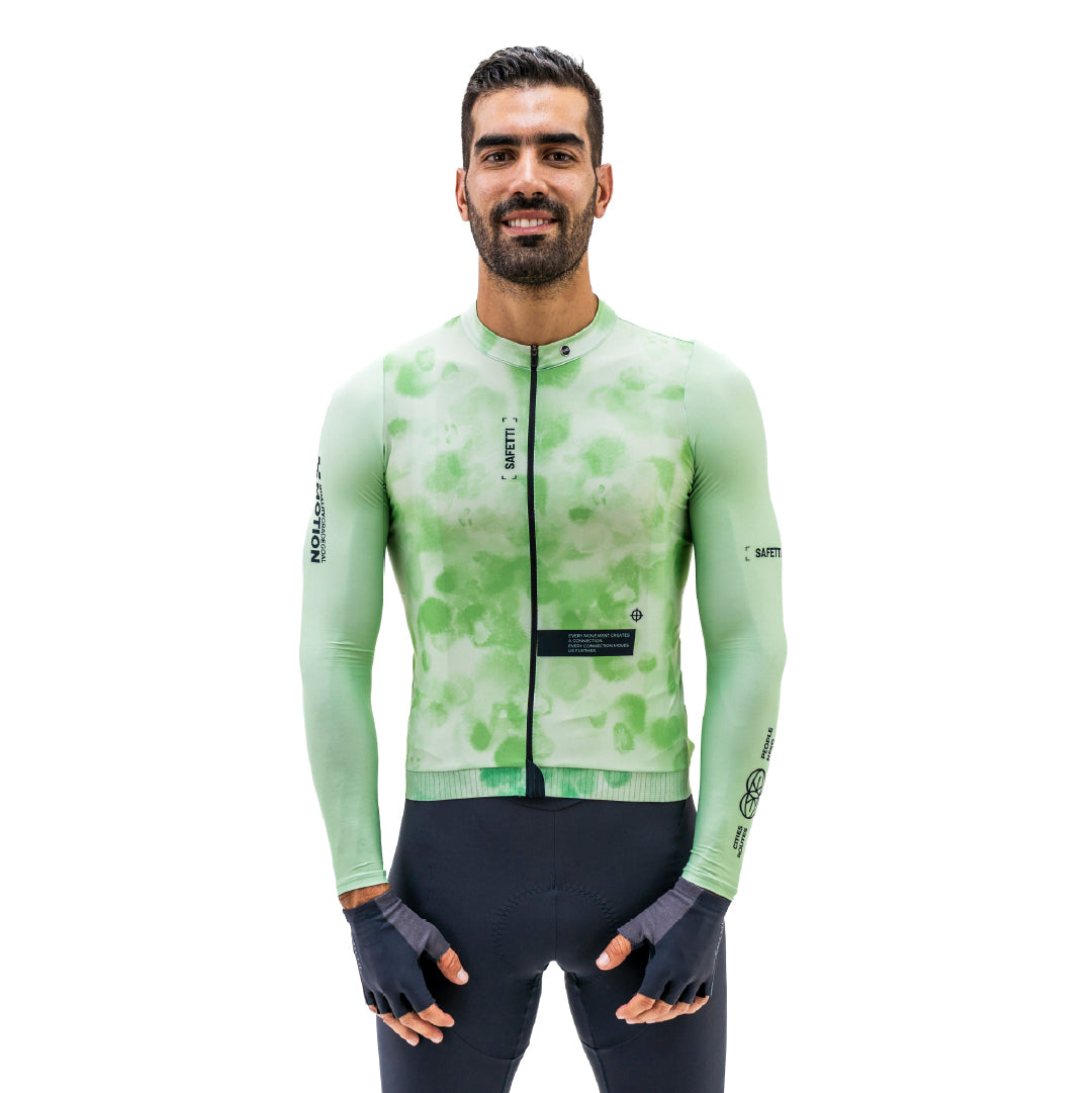 CAMISA CICLISMO MANGA LARGA TIDE VERDE PARA HOMBRE