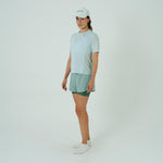 CAMISETA RUNNING MANGA CORTA PRO 405 AZUL CLARO PARA MUJER