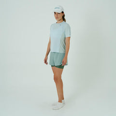 CAMISETA RUNNING MANGA CORTA PRO 405 AZUL CLARO PARA MUJER