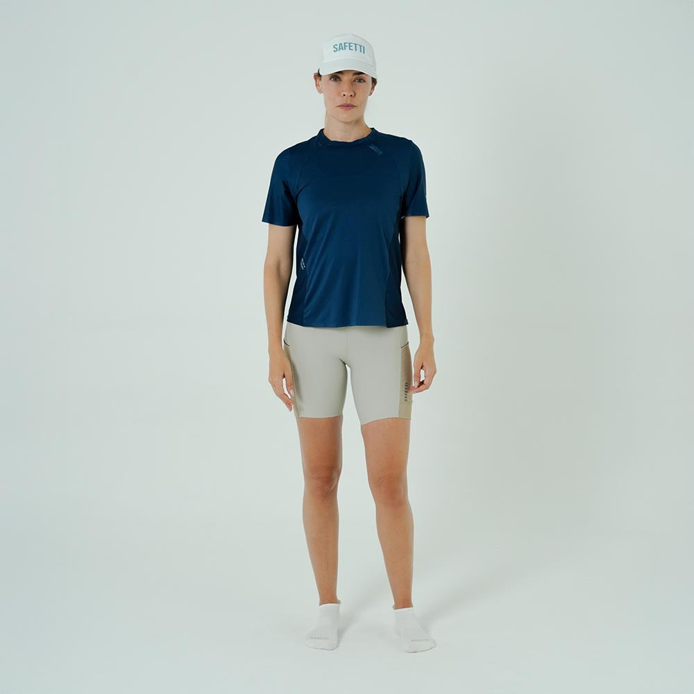 CAMISETA RUNNING MANGA CORTA PRO 405 AZUL OSCURO PARA MUJER