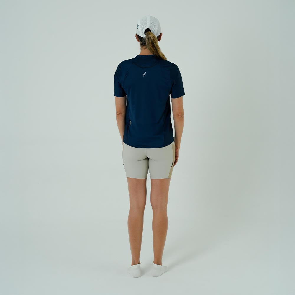 CAMISETA RUNNING MANGA CORTA PRO 405 AZUL OSCURO PARA MUJER