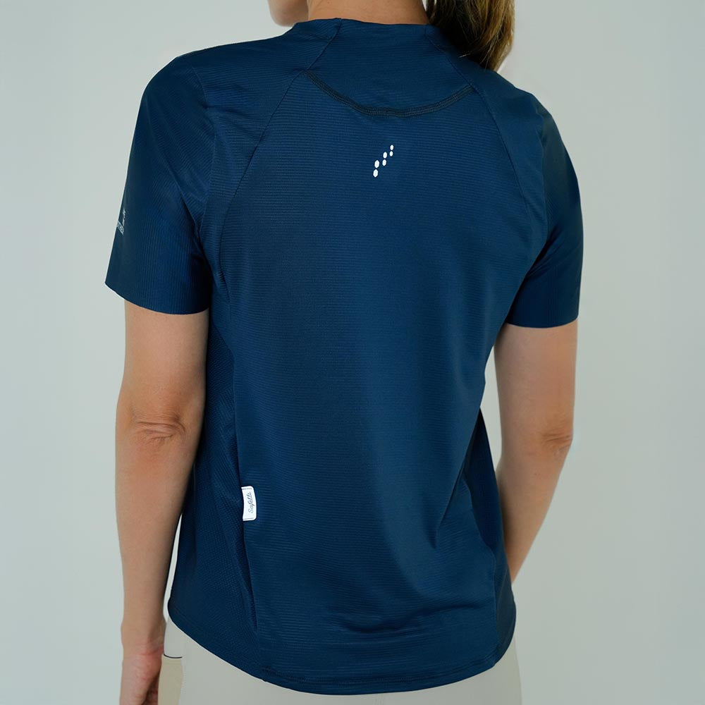 CAMISETA RUNNING MANGA CORTA PRO 405 AZUL OSCURO PARA MUJER