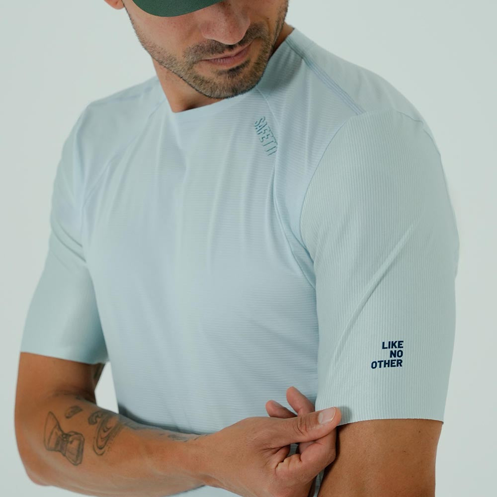 CAMISETA RUNNING MANGA CORTA PRO 405 AZUL CLARO PARA HOMBRE