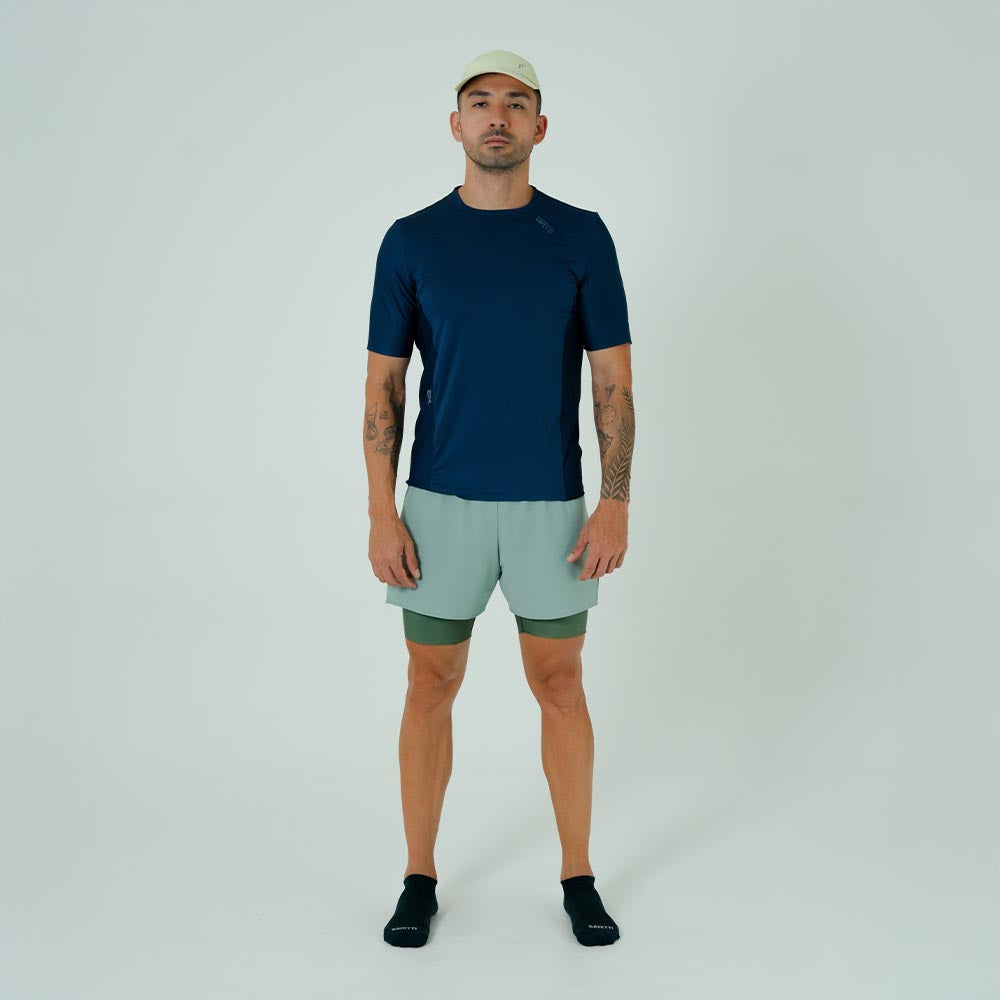 CAMISETA RUNNING MANGA CORTA PRO 405 AZUL OSCURO PARA HOMBRE