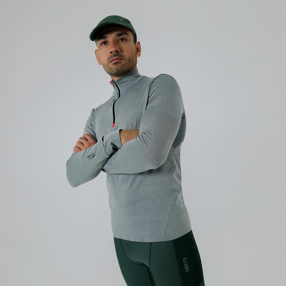 CAMISETA RUNNING MANGA LARGA ACTIVE GRAY PARA HOMBRE