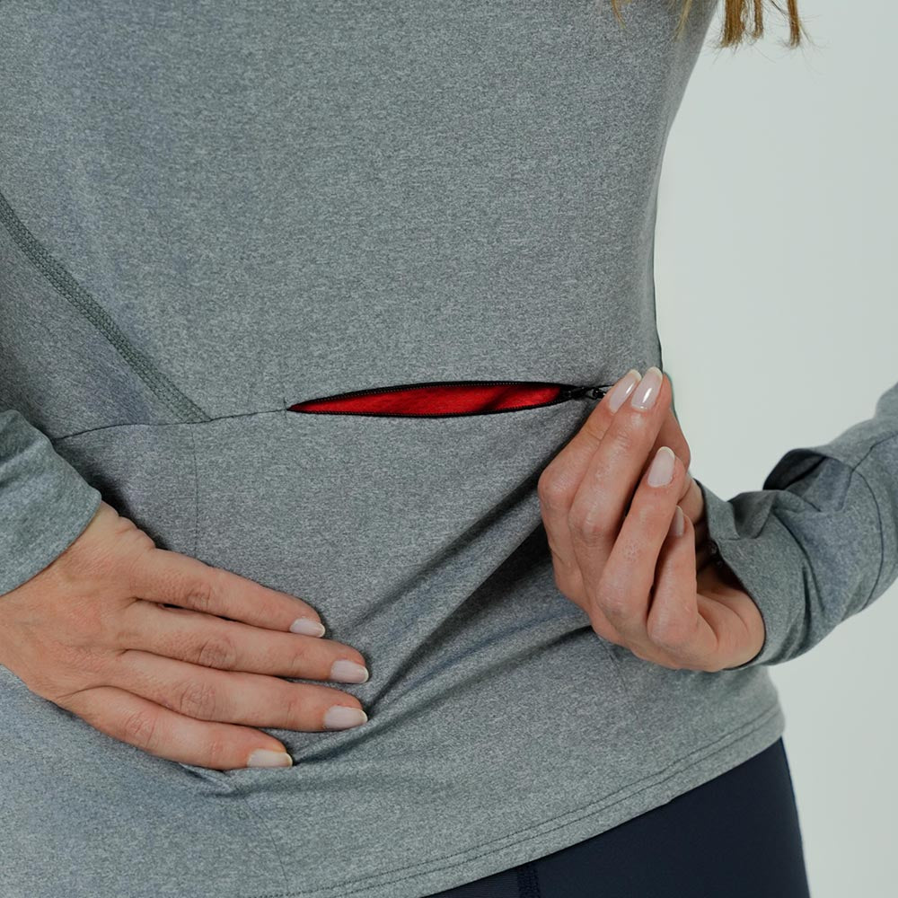 CAMISETA RUNNING MANGA LARGA ACTIVE GRAY PARA MUJER