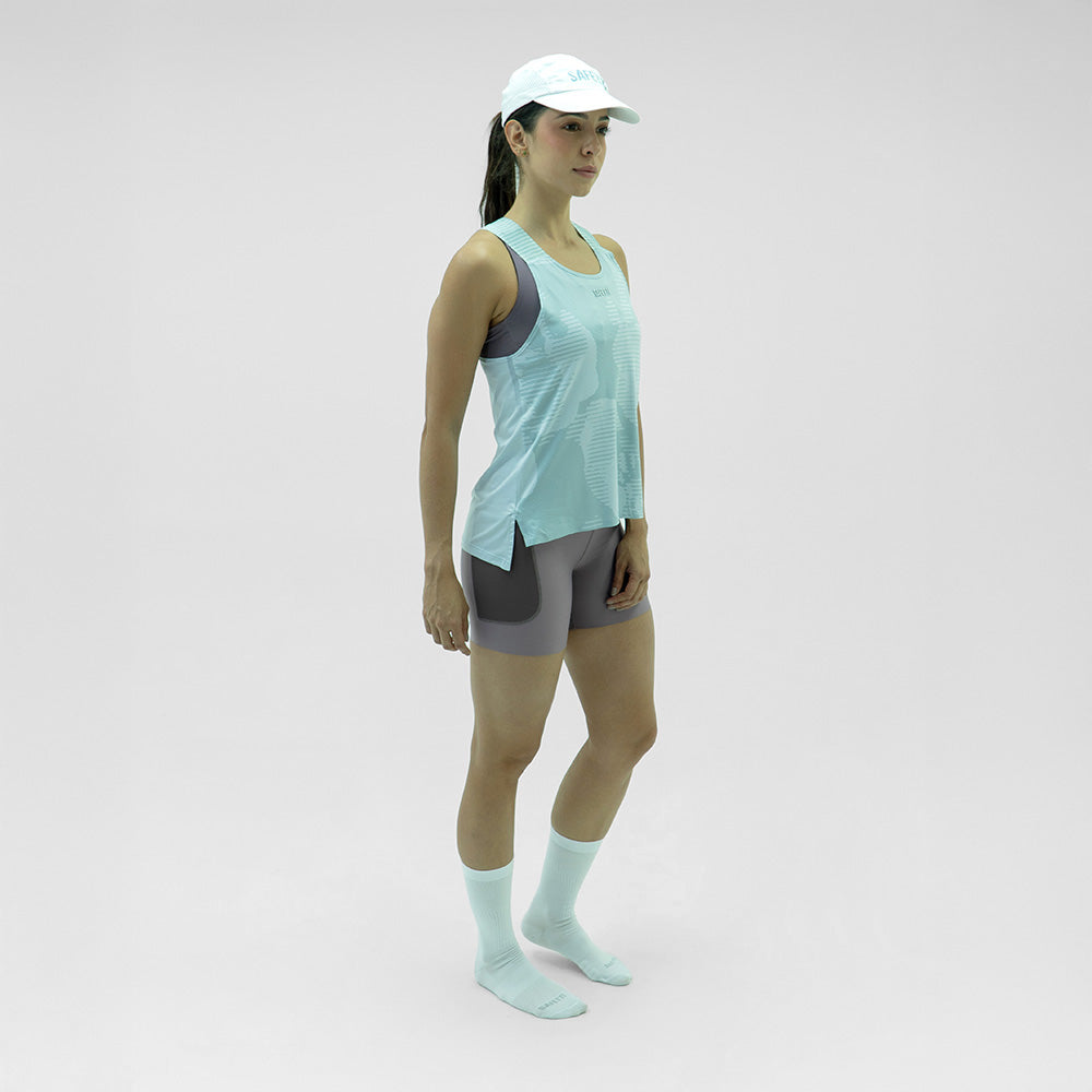 CAMISETARUNNING MANGA SISA SKYBLUE AZUL CLARO PARA MUJER