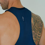 CAMISETA RUNNING MANGA SISA PACELINE AZUL OSCURO PARA HOMBRE