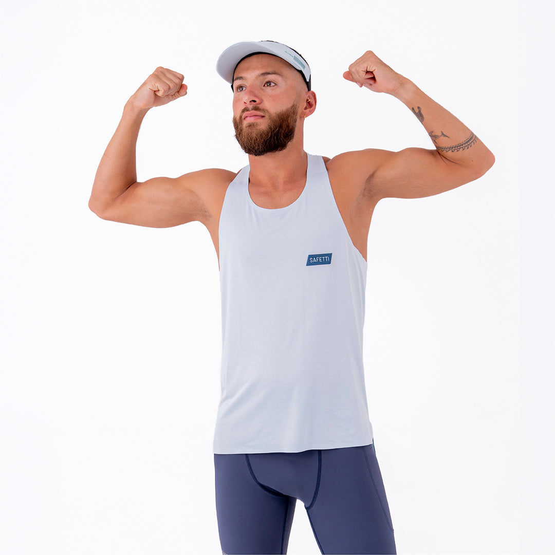 CAMISETA RUNNING MANGA SISA LEVIT AZUL CLARO PARA HOMBRE
