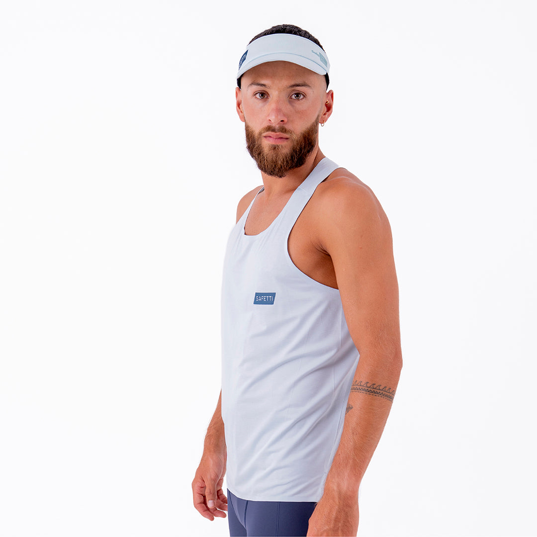 CAMISETA RUNNING MANGA SISA LEVIT AZUL CLARO PARA HOMBRE