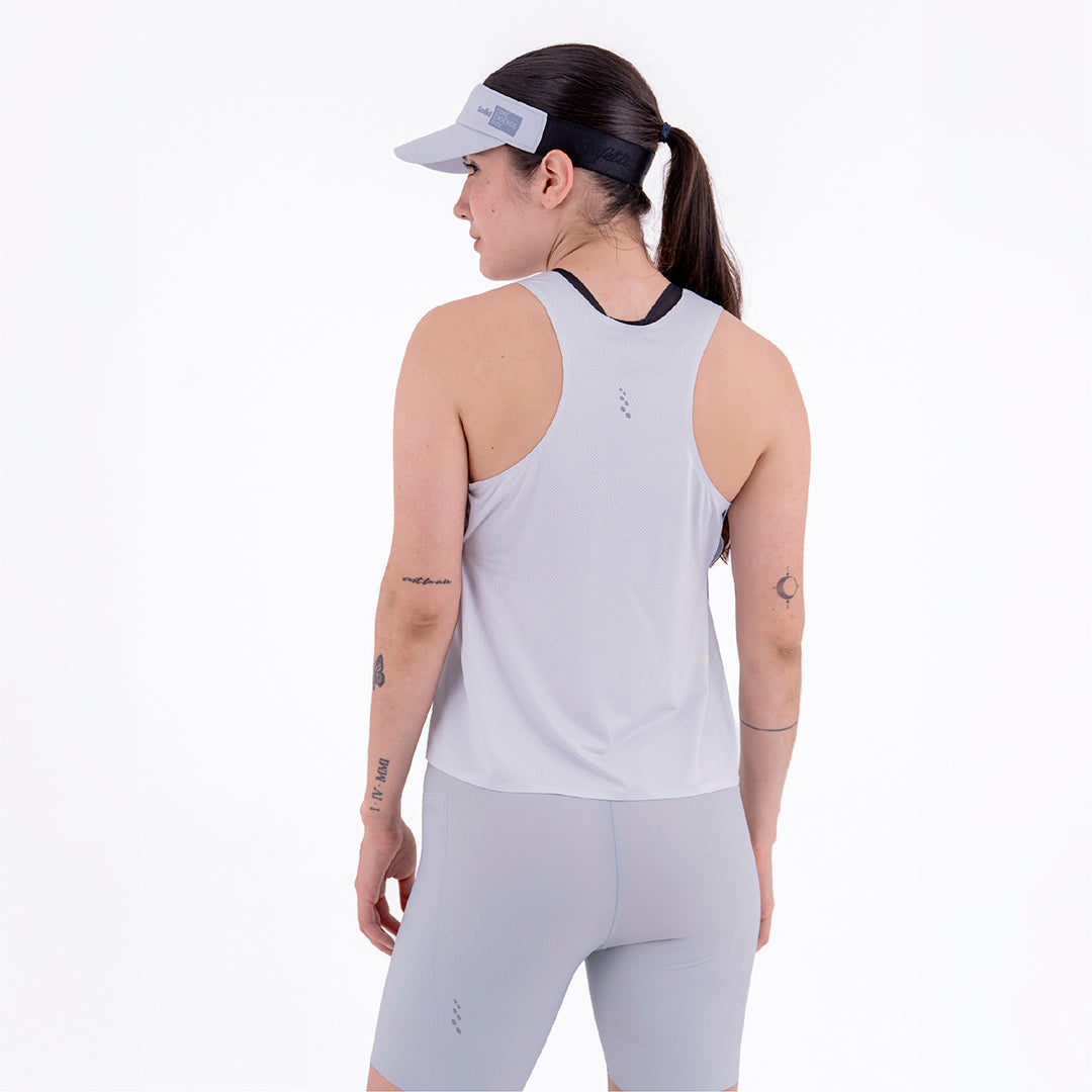 CAMISETA RUNNING MANGA SISA LEVIT GRIS CLARO PARA MUJER
