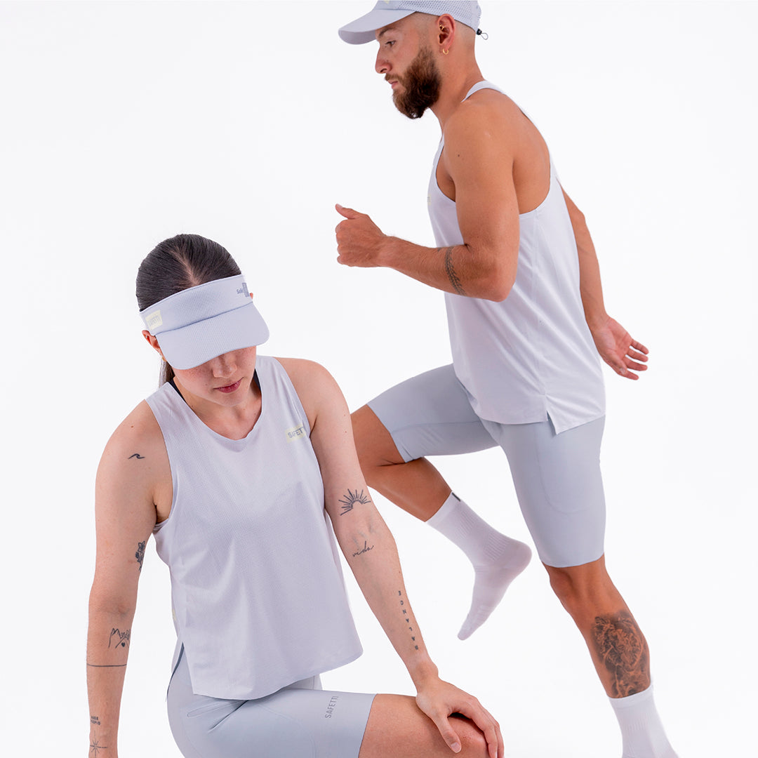 CAMISETA RUNNING MANGA SISA LEVIT GRIS CLARO PARA HOMBRE