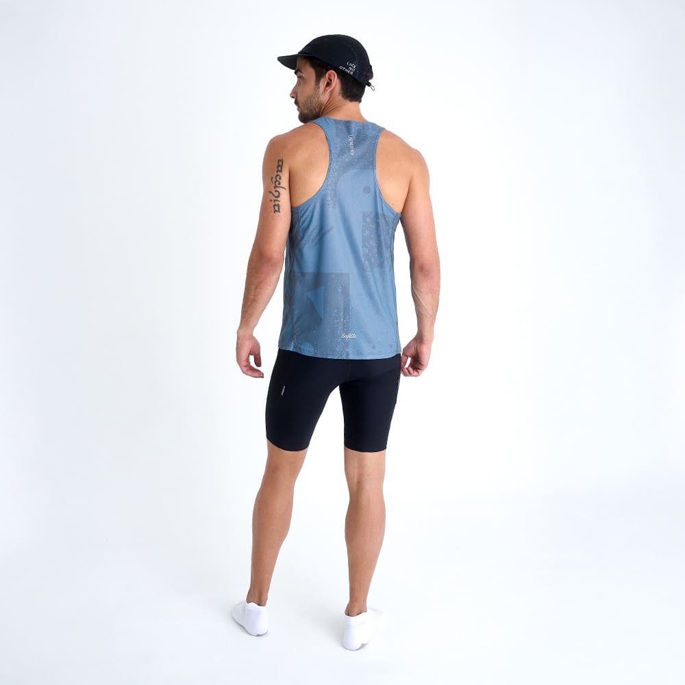 CAMISETA RUNNING MANGA SISA ENGRAVED BLUE PARA HOMBRE