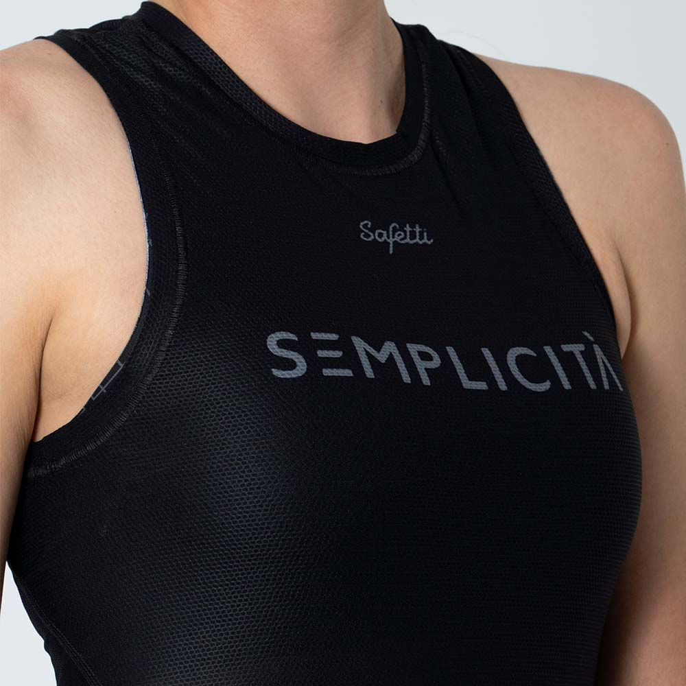 CAMISA CICLISMO MANGA SISA WIND NERO PARA MUJER