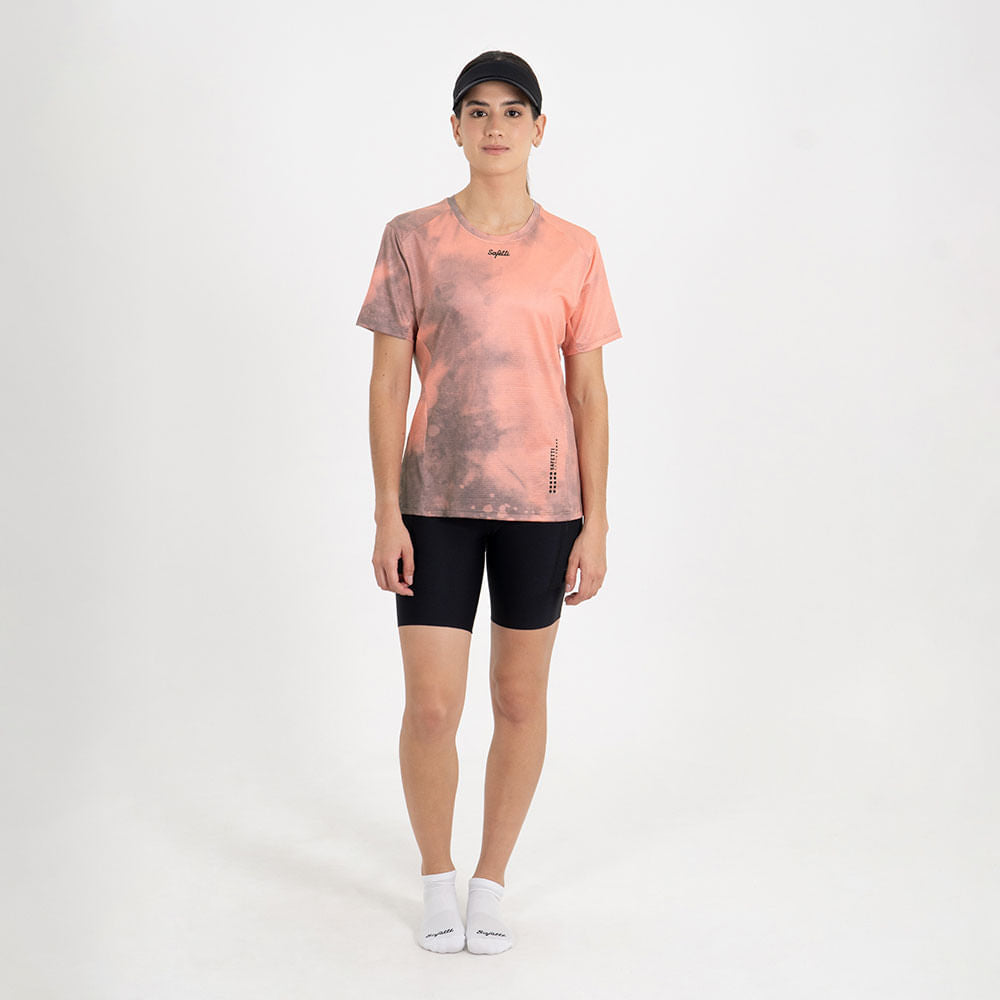CAMISETA RUNNING MANGA CORTA MOISTURE CORAL PARA MUJER