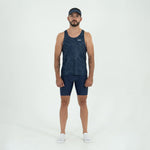 CAMISETA RUNNING MANGA SISA GRUNGE BLUE PARA HOMBRE