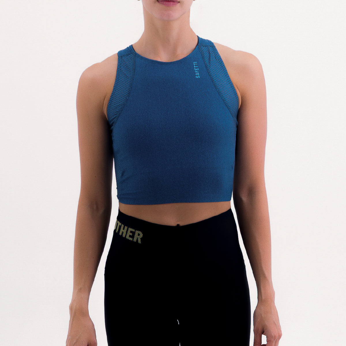 CROPTOP RUNNING/PÁDEL POCKET BLUE PARA MUJER