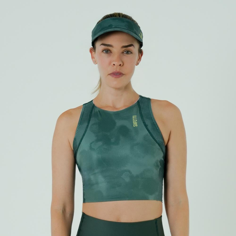 TOP RUNNING/PÁDEL POCKET OLIVA PARA MUJER