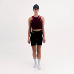 CROPTOP RUNNING/PÁDEL POCKET WINE PARA MUJER