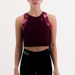 CROPTOP RUNNING/PÁDEL POCKET WINE PARA MUJER