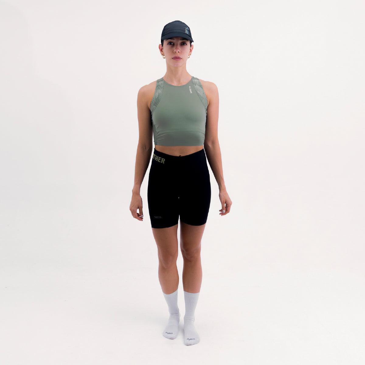 CROPTOP RUNNING/PÁDEL POCKET GREEN PARA MUJER