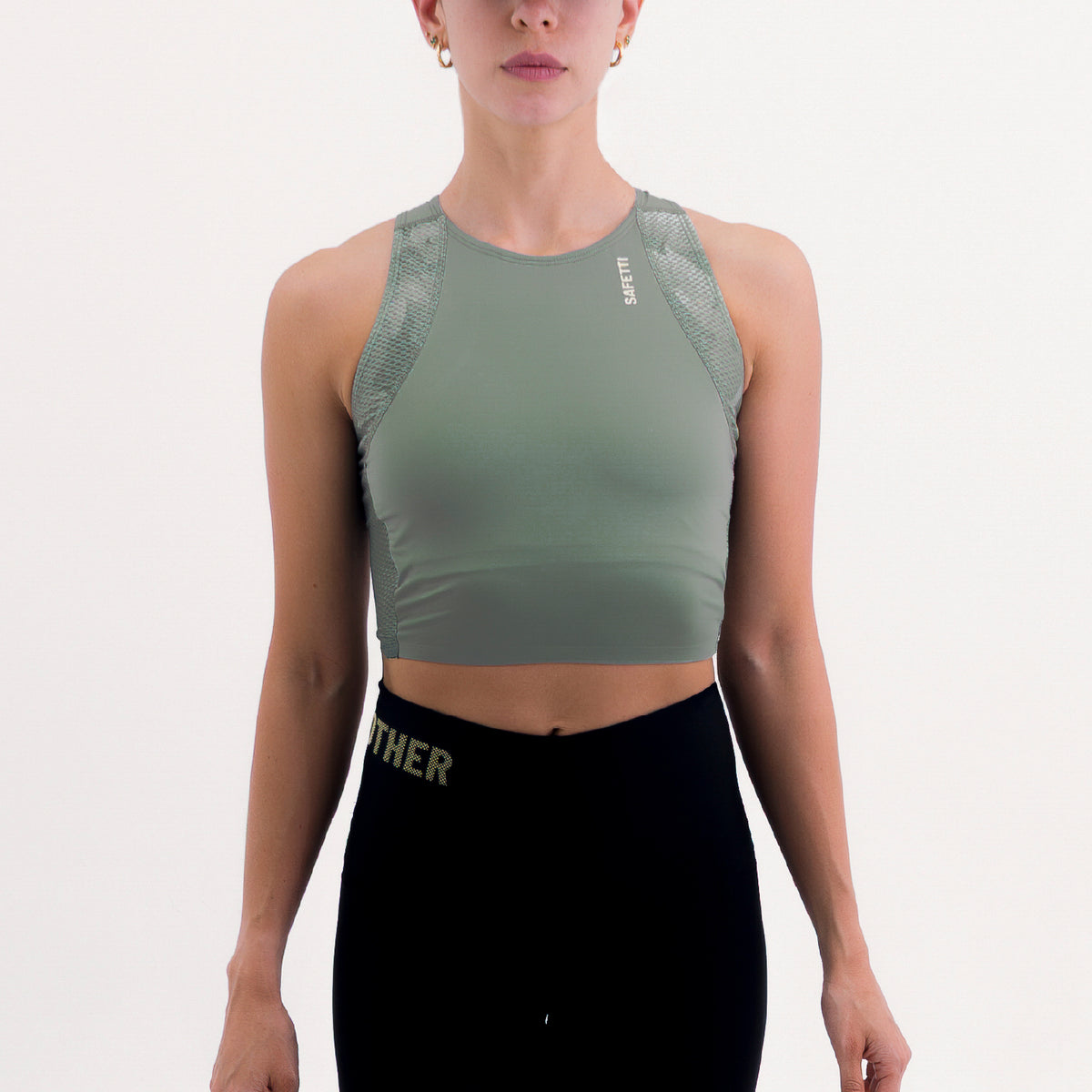 CROPTOP RUNNING/PÁDEL POCKET GREEN PARA MUJER