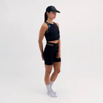 CROPTOP RUNNING/PÁDEL POCKET BLACK PARA MUJER